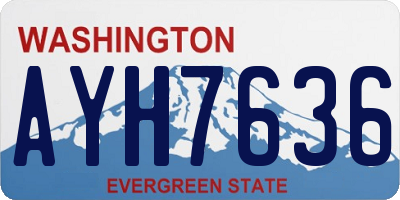 WA license plate AYH7636
