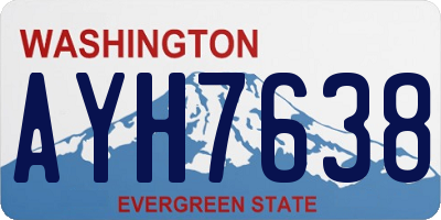 WA license plate AYH7638
