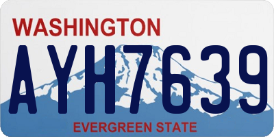 WA license plate AYH7639