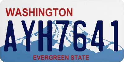 WA license plate AYH7641