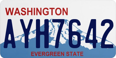 WA license plate AYH7642