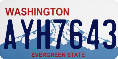 WA license plate AYH7643