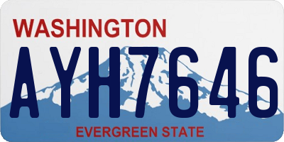 WA license plate AYH7646