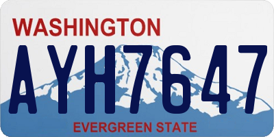 WA license plate AYH7647