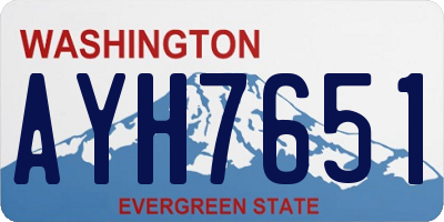 WA license plate AYH7651