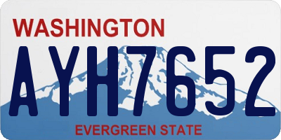 WA license plate AYH7652
