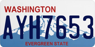 WA license plate AYH7653