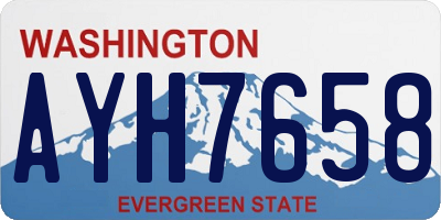 WA license plate AYH7658