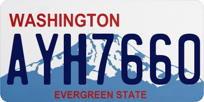 WA license plate AYH7660