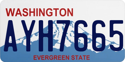 WA license plate AYH7665