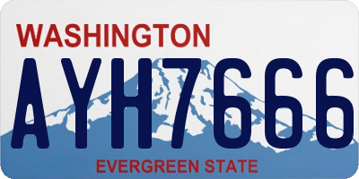 WA license plate AYH7666