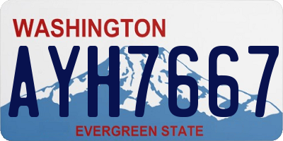 WA license plate AYH7667