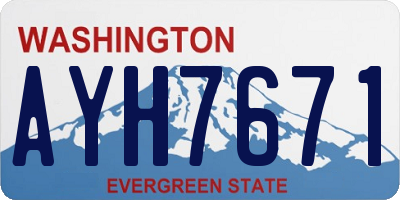 WA license plate AYH7671