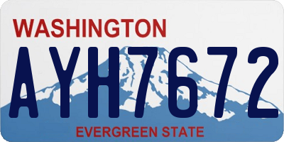 WA license plate AYH7672