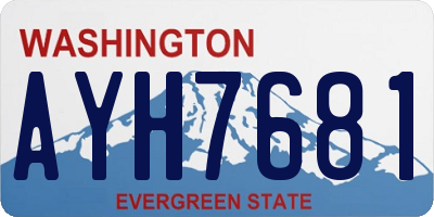 WA license plate AYH7681