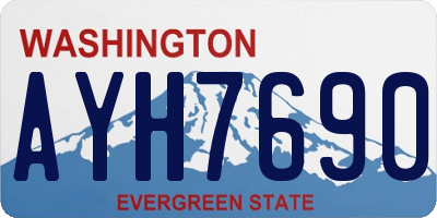 WA license plate AYH7690