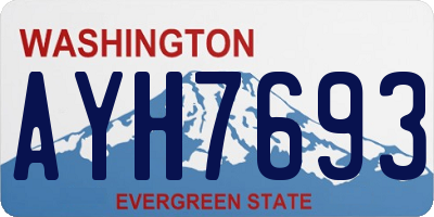 WA license plate AYH7693