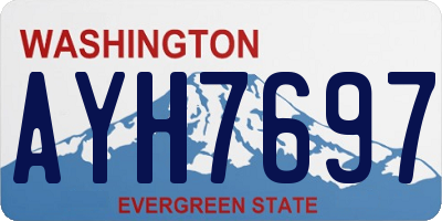 WA license plate AYH7697