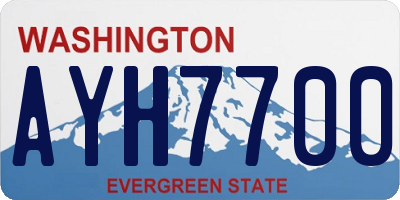 WA license plate AYH7700