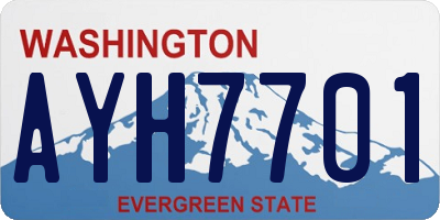 WA license plate AYH7701