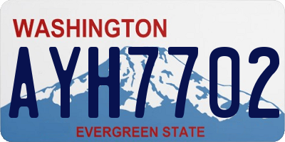 WA license plate AYH7702