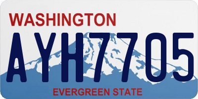 WA license plate AYH7705