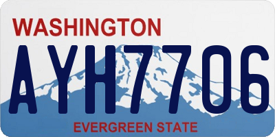 WA license plate AYH7706