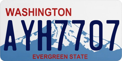 WA license plate AYH7707