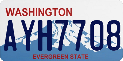 WA license plate AYH7708