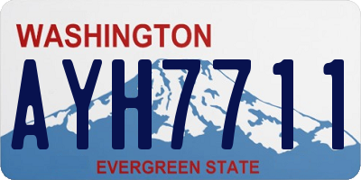 WA license plate AYH7711