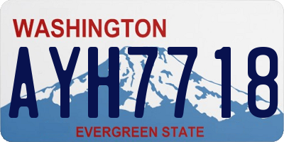 WA license plate AYH7718