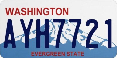 WA license plate AYH7721