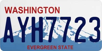 WA license plate AYH7723