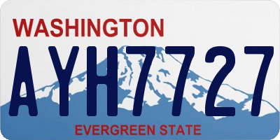 WA license plate AYH7727
