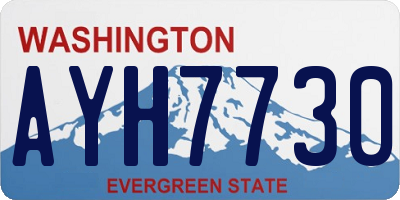 WA license plate AYH7730