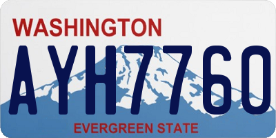 WA license plate AYH7760