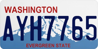 WA license plate AYH7765