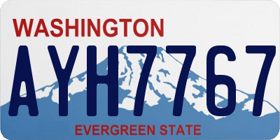 WA license plate AYH7767