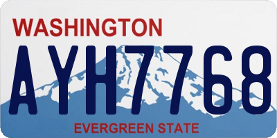 WA license plate AYH7768