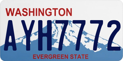 WA license plate AYH7772