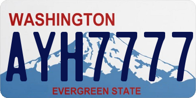 WA license plate AYH7777