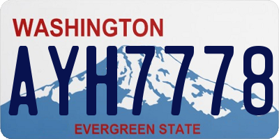 WA license plate AYH7778