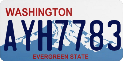WA license plate AYH7783