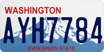 WA license plate AYH7784