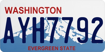 WA license plate AYH7792