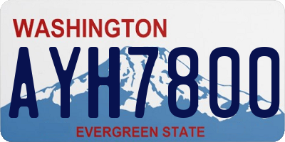 WA license plate AYH7800