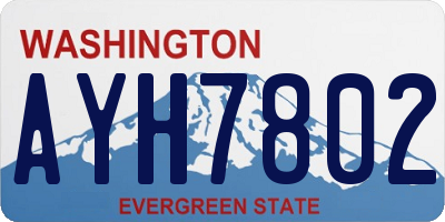 WA license plate AYH7802