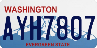 WA license plate AYH7807