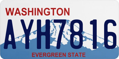 WA license plate AYH7816