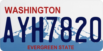 WA license plate AYH7820